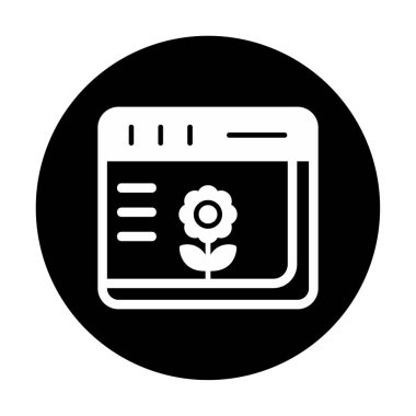 Basit Web Tarayıcı simgesi, vektör illüstrasyonu