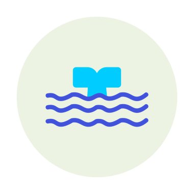 Moda tarzında izole edilmiş arka planda su ikonu olan balina kuyruğu