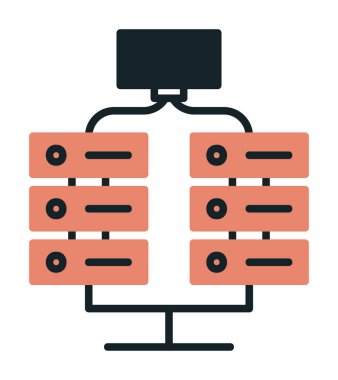 Ağ sunucu simgesinin vektör illüstrasyon tasarımı