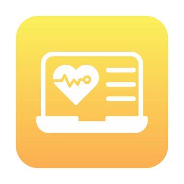 Dizüstü bilgisayardaki basit düz kalp atışı simgesi