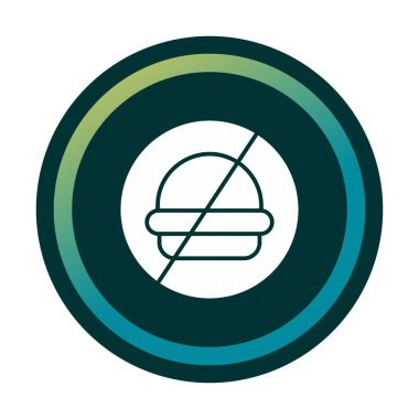 Fast food simgesi yok, vektör illüstrasyonu