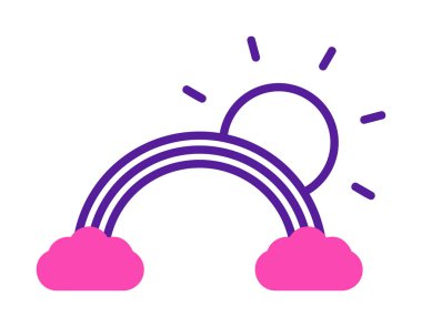 Basit Gökkuşağı simgesi, vektör illüstrasyonu