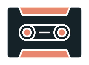 Kaset. Web simgesi basit illüstrasyon                               