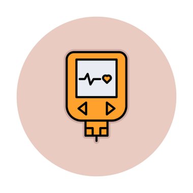 düz basit Glucometer simge vektör illüstrasyon tasarımı