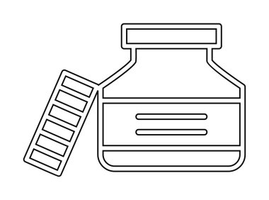 Mürekkep kavanozu simgesinin vektör çizimi 