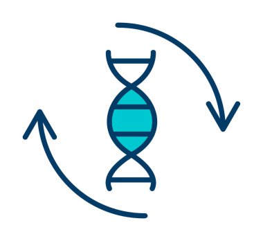 DNA ikon vektör çiziminin basit düz molekülü