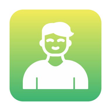 Saç stili vektör çizimi olan genç erkek avatar. 