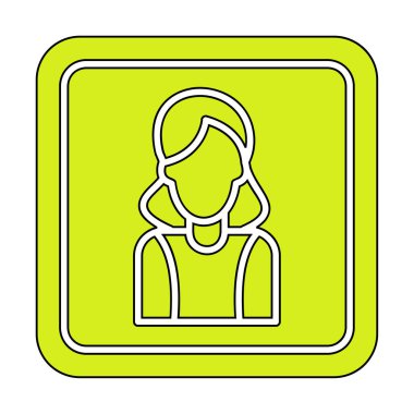 kadın avatar simgesi vektör illüstrasyonu