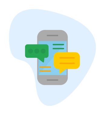 Basit akıllı telefon sohbet simgesi, vektör illüstrasyonu