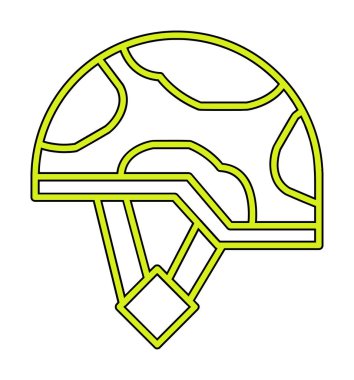 Askeri miğfer vektör renk çizgisi simgesi