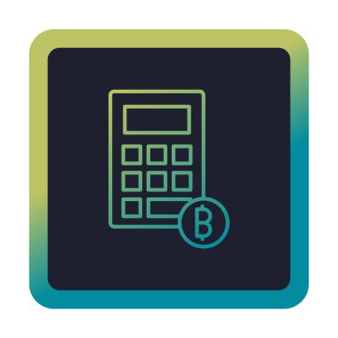 Şifreleme para birimi hesap makinesi web simgesi basit illüstrasyon