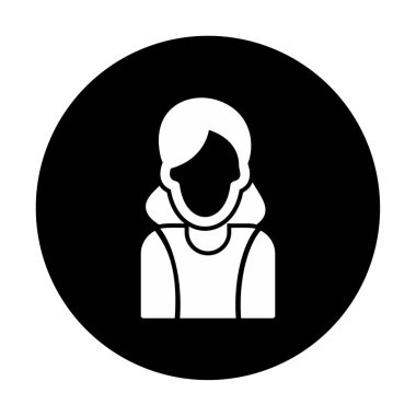 Kadın avatar simgesi, vektör illüstrasyonu 