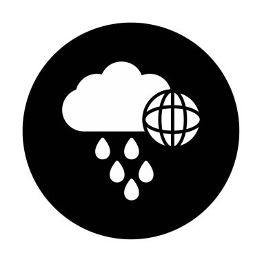 Dünya yağmurlu bir gün. Web simgesi basit tasarım