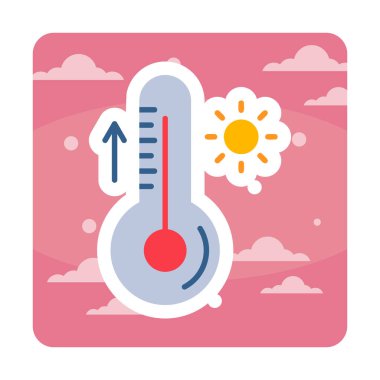 Termometre web simgesi, vektör çizim 