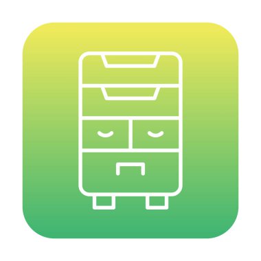 çekmeceler düz simge, vektör çizimi ile klozet 