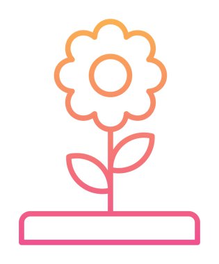  düz çiçek vektör simgesi. tasarım çizimi   