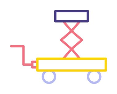 Makas kaldırma simgesi tasarımı, vektör illüstrasyonu