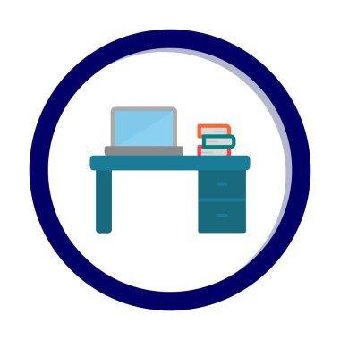 Ofis masa simgesinin vektör illüstrasyonu 