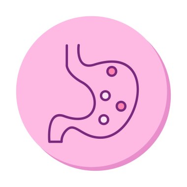 İnsan mide ikonu. Beyaz arkaplanda izole edilmiş web tasarımı için İnsan mide vektörü simgesi