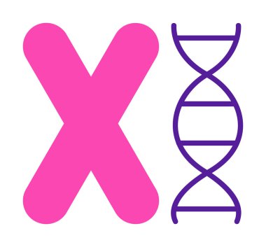 düz Kromozom ikon vektör çizimi 