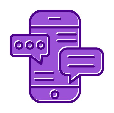 Basit akıllı telefon sohbet simgesi, vektör illüstrasyonu