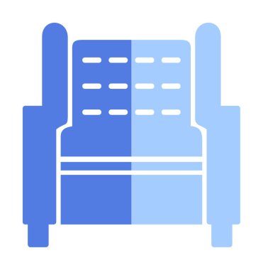 Koltuk yassı simgesi, vektör illüstrasyonu