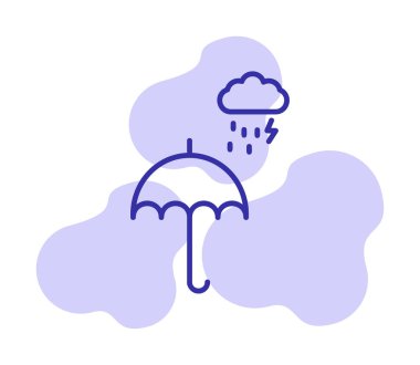 şemsiye simgesi vektör illüstrasyonu 