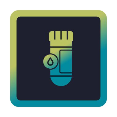 Kan testi tüpü ana hat vektör simgesi. Laboratuvar test sembolü, logo illüstrasyonu.