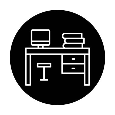 bilgisayar Resepsiyon simge vektör çizim 