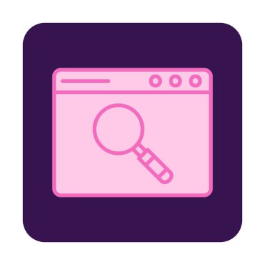 Basit Tarayıcı Arama simgesi, vektör illüstrasyonu