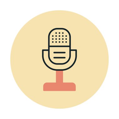 mikrofon yassı ikon. mikrofon logosu, vektör illüstrasyonu.