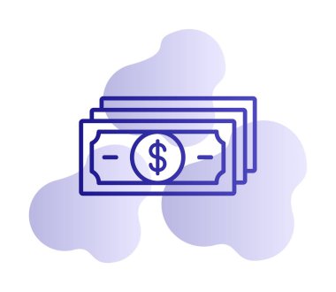 Dolar para çizgisi simgesi, vektör illüstrasyonu