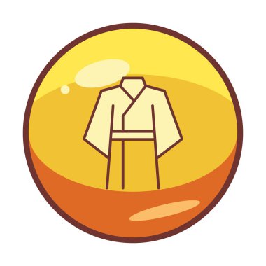 Japon kimono taslak ikonu. doğrusal biçim tasarımı. 