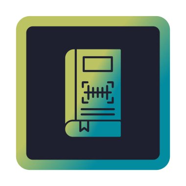 Barkod simgesi olan kitabın vektör illüstrasyonu  