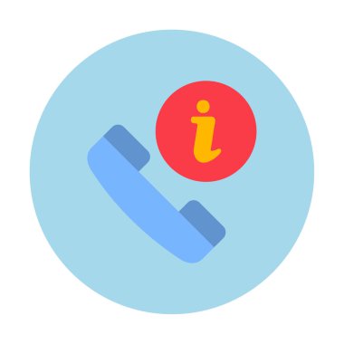 Basit çağrı bilgi simgesi, vektör illüstrasyonu