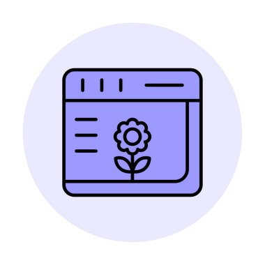 Basit Web Tarayıcı simgesi, vektör illüstrasyonu