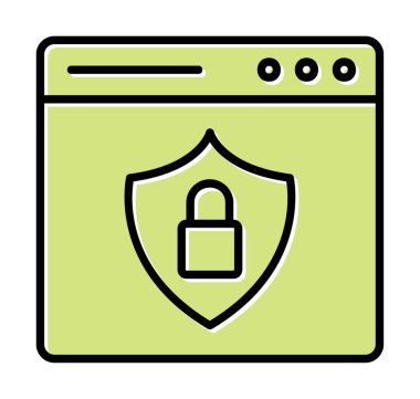 Basit Web Güvenlik simgesi, vektör illüstrasyonu