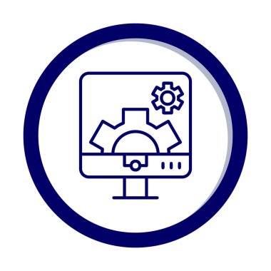 Bilgisayar ayarları simgesi, vektör çizim