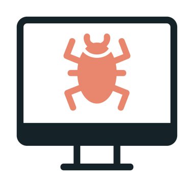 Basit Bilgisayar Virüsü simgesi, vektör illüstrasyonu