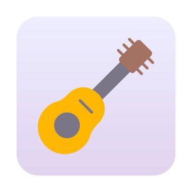 Basit düz gitar simgesi illüstrasyonu