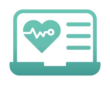 Dizüstü bilgisayarda basit bir kalp atışı simgesi 