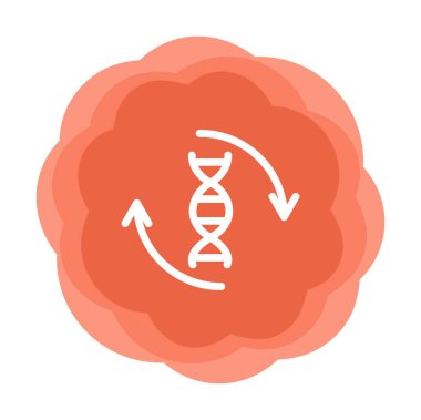 DNA ikon vektör çiziminin basit düz molekülü