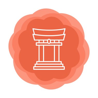 Basit Japon Tori Kapısı simgesi, vektör illüstrasyonu