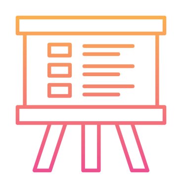 Üniversite Sunum ikonu vektör illüstrasyonu 