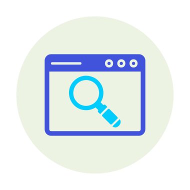 Basit Tarayıcı Arama simgesi, vektör illüstrasyonu