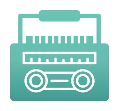 Basit yassı Radyo Cassette simgesi çizimi  