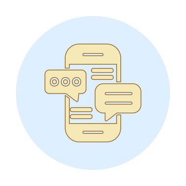 Basit akıllı telefon sohbet simgesi, vektör illüstrasyonu