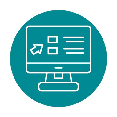 Basit Online Course Üniversitesi simgesi, vektör illüstrasyonu