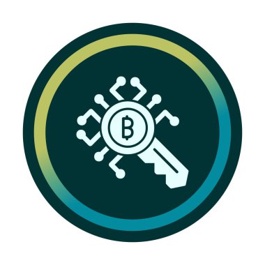 düz Şifreleme Anahtarı simgesi. vektör ince çizgi çizimi.