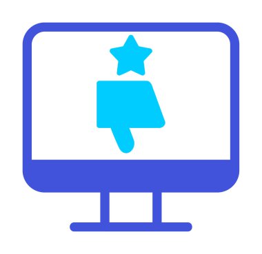 Kötü İnceleme simgesi, vektör illüstrasyonlu basit ekran